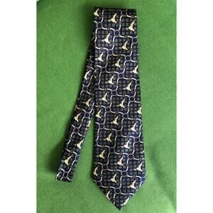 Polifroni Milano Mens 100% Italian Silk Equestrian /Hunting Theme Necktie